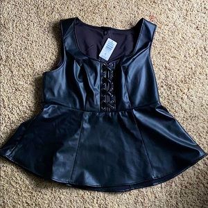 Torrid New Release Peplum Faux Leather Top